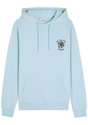 DRÔLE DE Monsieur Nfpm Floral-embroidered Hooded Cotton Sweatshirt - Light Blue - XL