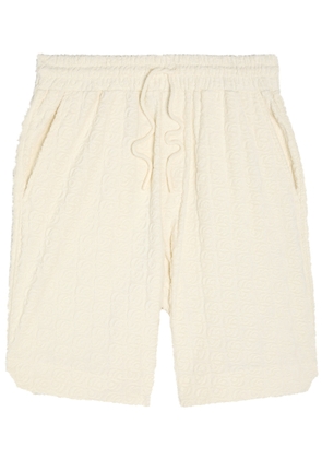 DRÔLE DE Monsieur Monogramme Terry Cotton Shorts - Off White - M