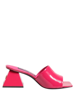 Pink Open Toe Block Heel Mules Sandals Shoes - EU36/US5.5