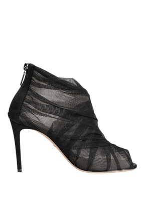 Black Mesh Stiletto Heels Ankle Boots Shoes - EU38/US7.5