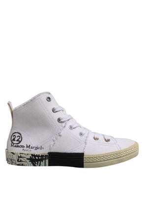 White Lace Up Mid Top Women Sneakers Shoes - EU35/US4.5