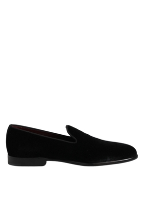 Black Velvet Slip On Loafers Formal Shoes - EU40/US7