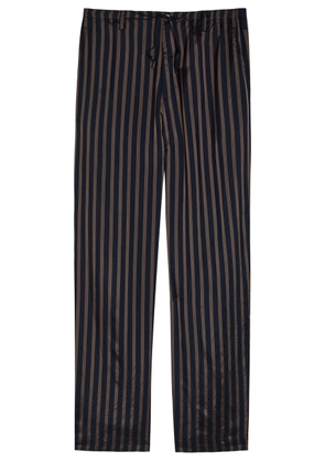 Dries Van Noten Penny Striped Straight-leg Wool-blend Trousers - Navy - 52 (W36 / XL)