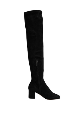 Black Suede Leather Knee High Boots Shoes - EU36/US5.5
