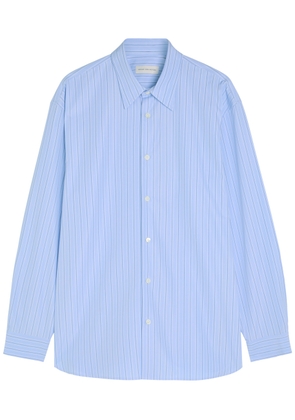 Dries Van Noten Croom Pinstriped Cotton-poplin Shirt - Light Blue - XL