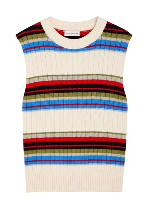 Dries Van Noten Mosaic Striped Cotton and Wool-blend Vest - White - XL