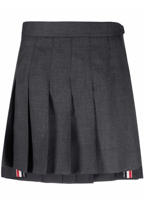 dropped back mini pleated skirt - 36 DARK GREY