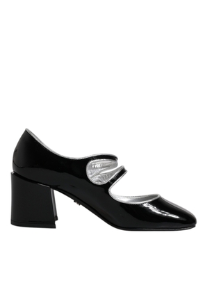 Black Patent Leather Crystal Mary Jane Pumps Shoes - EU35/US4.5