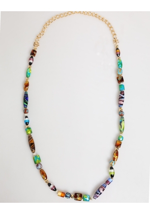 Multicolor Murano Glass Beads Gold Chain Jewelry Necklace