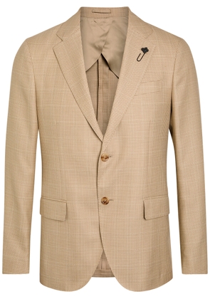 Lardini Houndstooth Wool and Cotton-blend Blazer - Tan - 46 (UK36 / S)