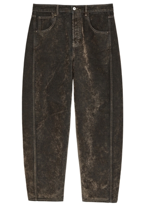 Jacquemus Le De Nîmes Mirada Flocked Barrel-leg Jeans - Khaki - 34 (W34 / L)