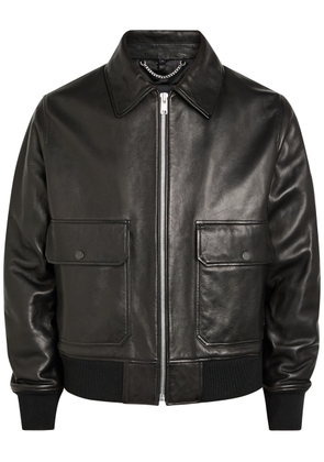 Belstaff Pilot Logo-appliquéd Leather Jacket - Black - S