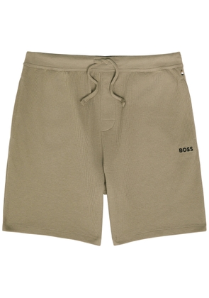 Boss Logo-embroidered Waffle Shorts - Brown - Xxl