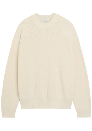 Studio Nicholson Panelled-effect Ribbed-knit Cotton Jumper - White - L