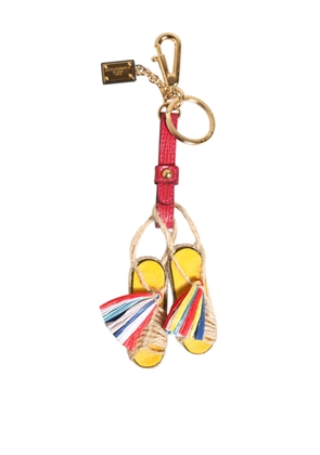 Red Yellow Mini Espadrille Style Charm Keychain Keyring