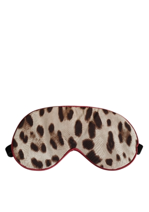 Brown Leopard Print Silk Women Accessory Sleep Eye Mask