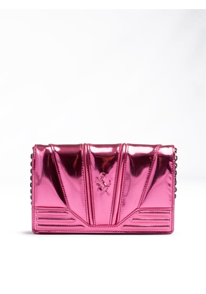 Metal Pink GT patent leather bag with chain