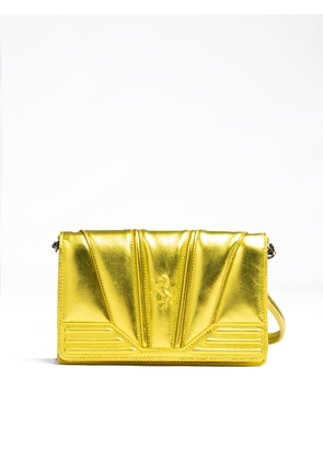 Metal Yellow GT patent leather bag with chain