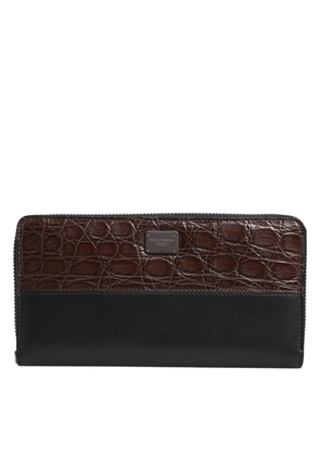Black Brown Exotic Leather Men Continental Clutch Wallet