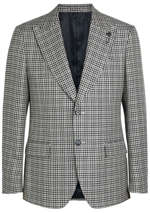 Lardini Houndstooth Cotton and Flax-blend Blazer - Grey - 50 (IT50 / L)