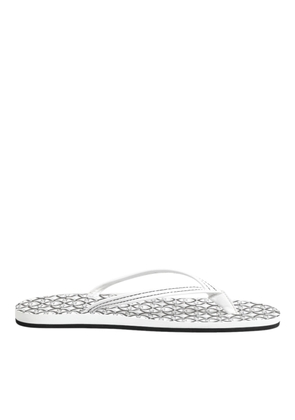 Black White Logo Beachwear Flats Slipper Shoes - EU44/US11