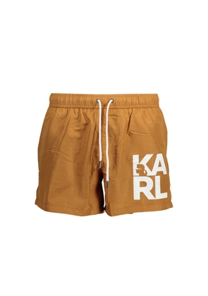Karl Lagerfeld Brown Polyester Swimwear - S