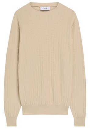 Lardini Ribbed Fine-knit Cotton Jumper - Ecru - M