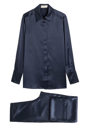 Olivia Von Halle Bacall Silk Pyjama set - Navy - XS (UK6 / XS)