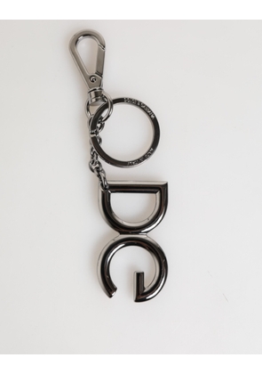 Silver Brass DG Logo Metal Keychain Holder Men Keyring