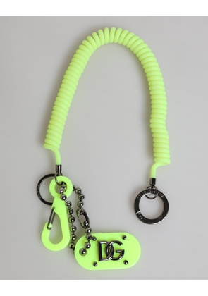 Green Springy Key Holder DG Logo Men's Keychain