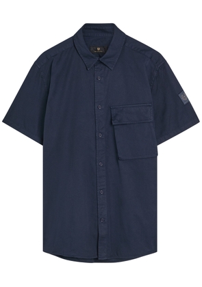 Belstaff Scale Short Sleeve Cotton Shirt - Navy - S