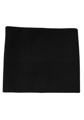 Black Cashmere Knitted Square Handkerchief Scarf
