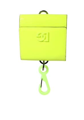 Yellow Green Bifold DG Logo Neck Strap Cardholder Wallet