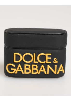 Black Yellow Rubber Logo Embossed Accessory Airpods Case