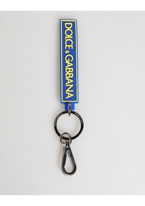 Blue Yellow DG Rubber Logo Silver Men's Holder Keyring