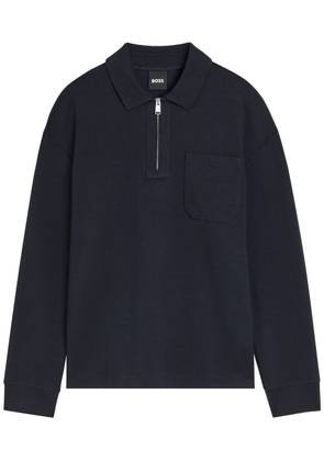 Boss Half-zip Cotton-blend Sweatshirt - Navy - S