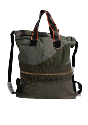 Military Green Patchwork Rucksack Backpack Bag
