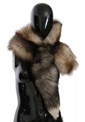 Brown Fox Tail Fur Shawl Neck Wrap Cover Collar Scarf