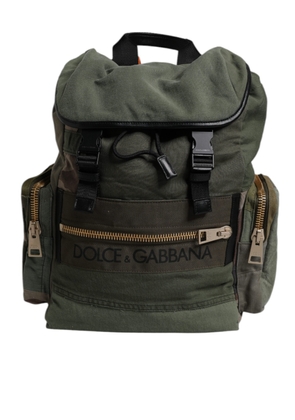 Military Green Patchwork Travel Backpack Bag
