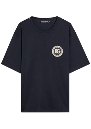 Dolce & Gabbana Logo-appliquéd Cotton T-shirt - Navy - 50 (IT50 / L)