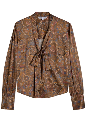 Veronica Beard Francine Printed Silk-blend Blouse - Brown - 4 (UK8 / S)