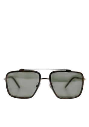 Dolce & Gabbana Silver Metal Frame Polarized Navigator Sunglasses