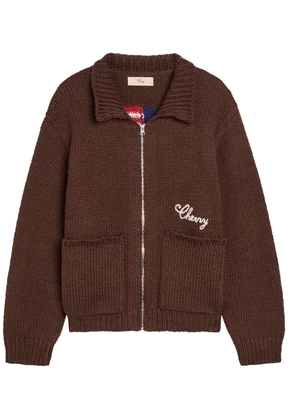Cherry Los Angeles 1 Star Embroidered Cotton-knit Jacket - Brown - M