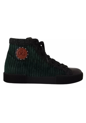 Green Corduroy High Tops Sneakers Mens Casual Shoes - EU42/US9