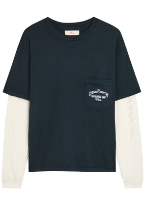 Cherry Los Angeles Country Road Printed Layered Cotton-blend T-shirt - Black - M