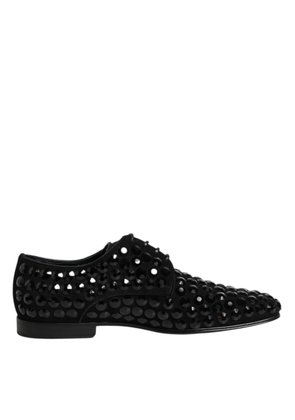 Black Suede Strass Derby Formal Shoes - EU39.5/US6.5