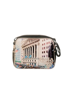 Gray Synthetic Handbag