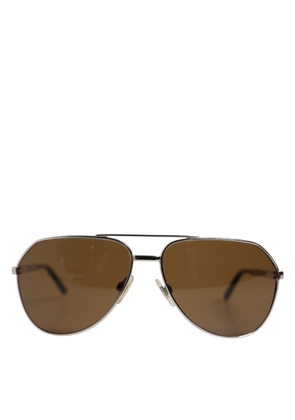 DG2073 Silver Steel Classic Pilot Brown Lens Sunglasses