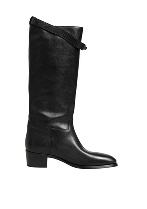 Dolce & Gabbana Black Logo Plaque Over The Calf Boots Shoes - EU44/US11