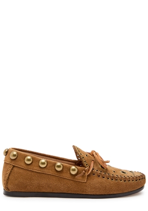 Isabel Marant Fitza Studded Suede Loafers - Tan - 36 (IT36/ UK3)